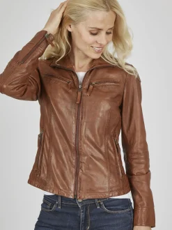 7 eleven Damen Lederjacke SEANA in braun