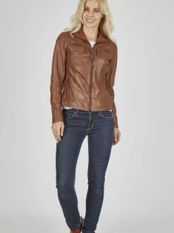 7 eleven Damen Lederjacke SEANA in braun