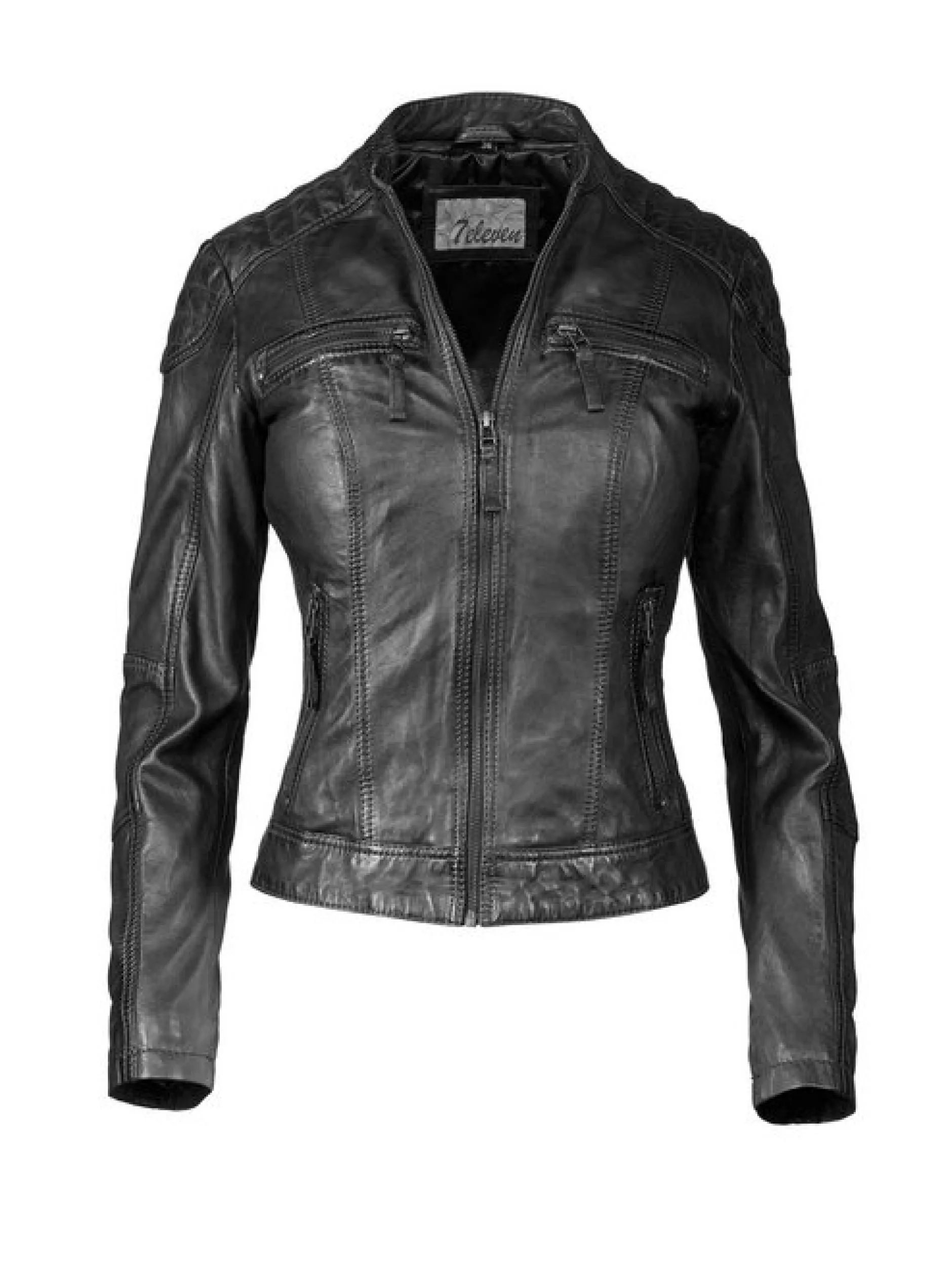 7 eleven Damen Lederjacke - SEBASTIA in schwarz