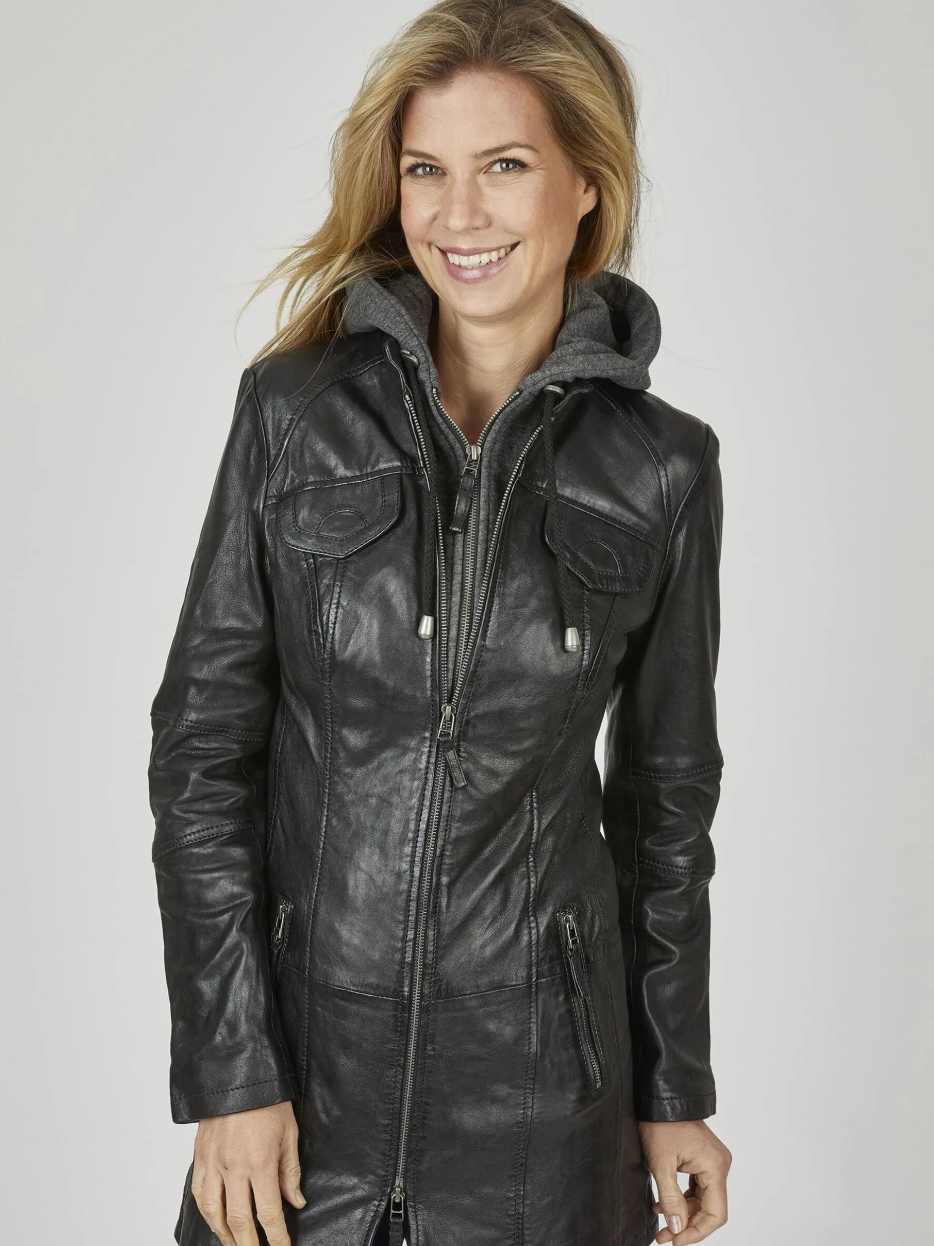 7 eleven Damen Lederjacke - SEBRESCO in schwarz