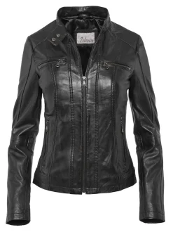 7 eleven Damen Lederjacke - SECATIA in schwarz