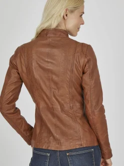 7 eleven Damen Lederjacke - SEFELIDA in cognac