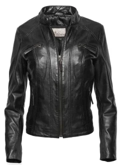 7 eleven Damen Lederjacke - SEFLORA in schwarz