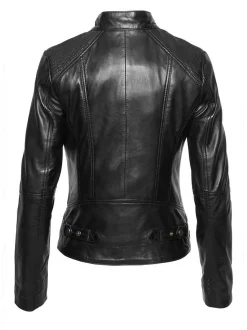 7 eleven Damen Lederjacke - SEFLORA in schwarz