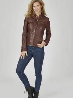7 eleven Damen Lederjacke - SEGRETA in rot
