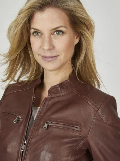 7 eleven Damen Lederjacke - SEGRETA in rot