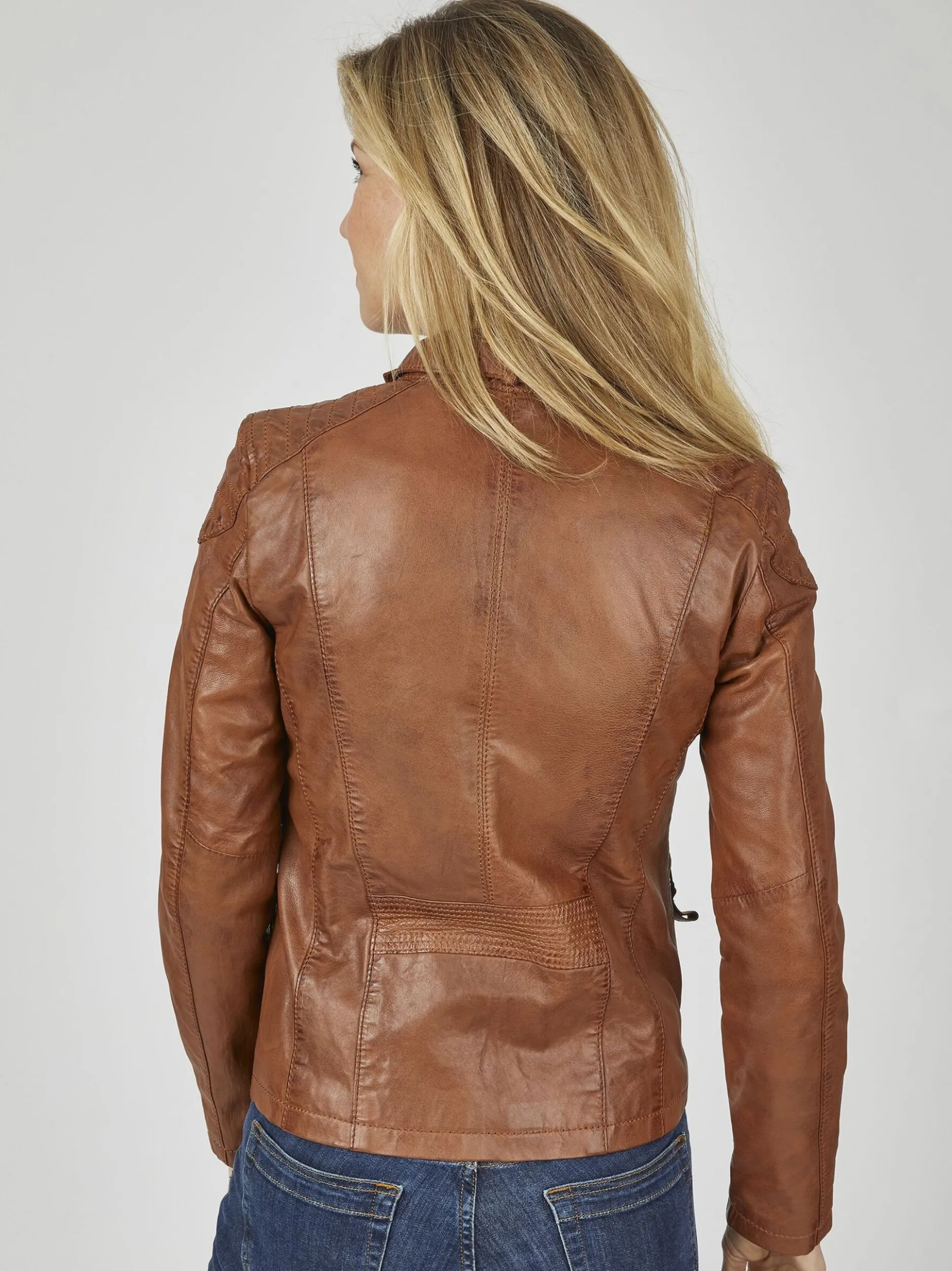 7 eleven Damen Lederjacke - SEMILA in braun