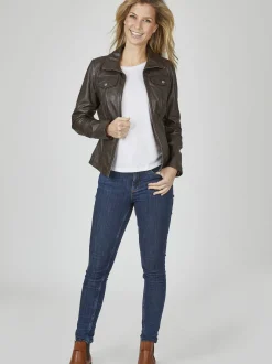 7 eleven Damen Lederjacke - SEPRIA in braun