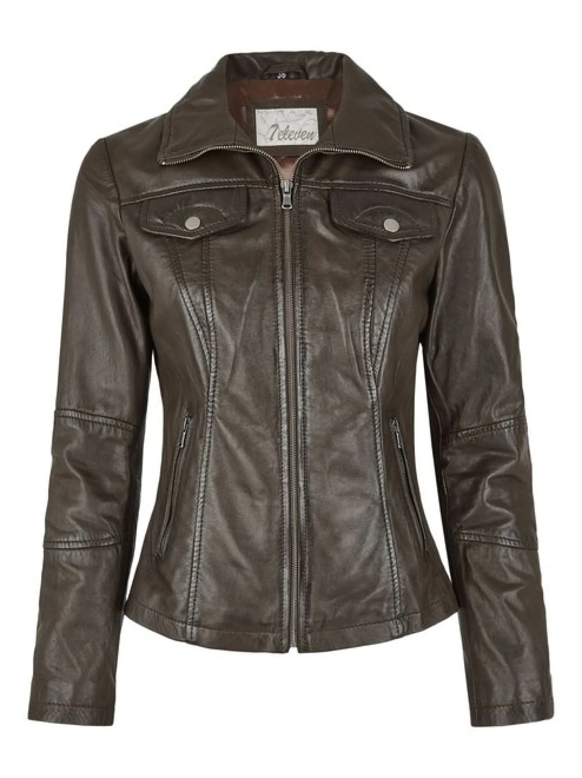 7 eleven Damen Lederjacke - SEPRIA in braun