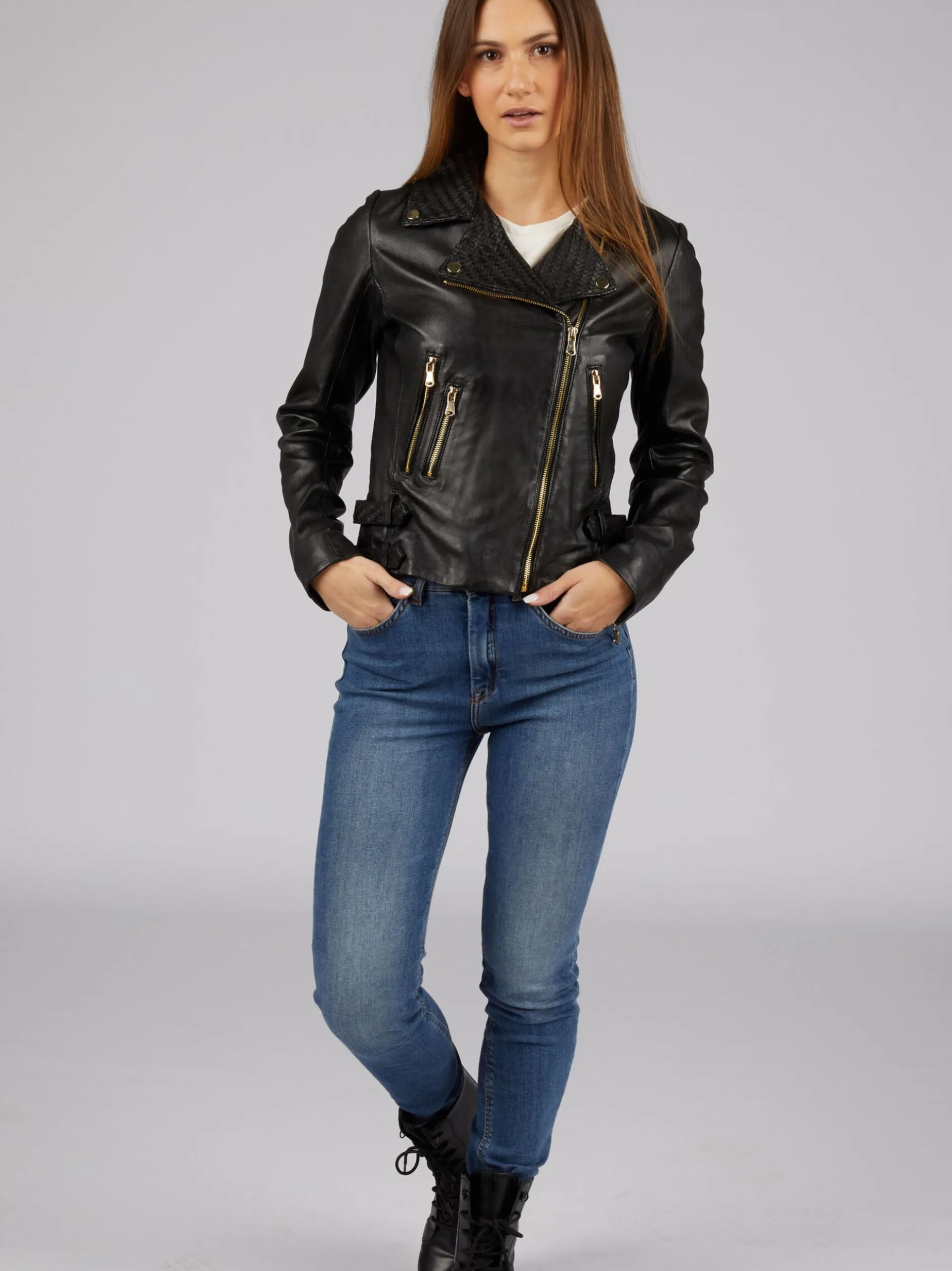 7 eleven Damen Lederjacke - SERENATA in schwarz