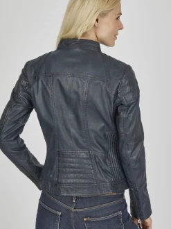 7 eleven Damen Lederjacke - SEVIGNI in blau