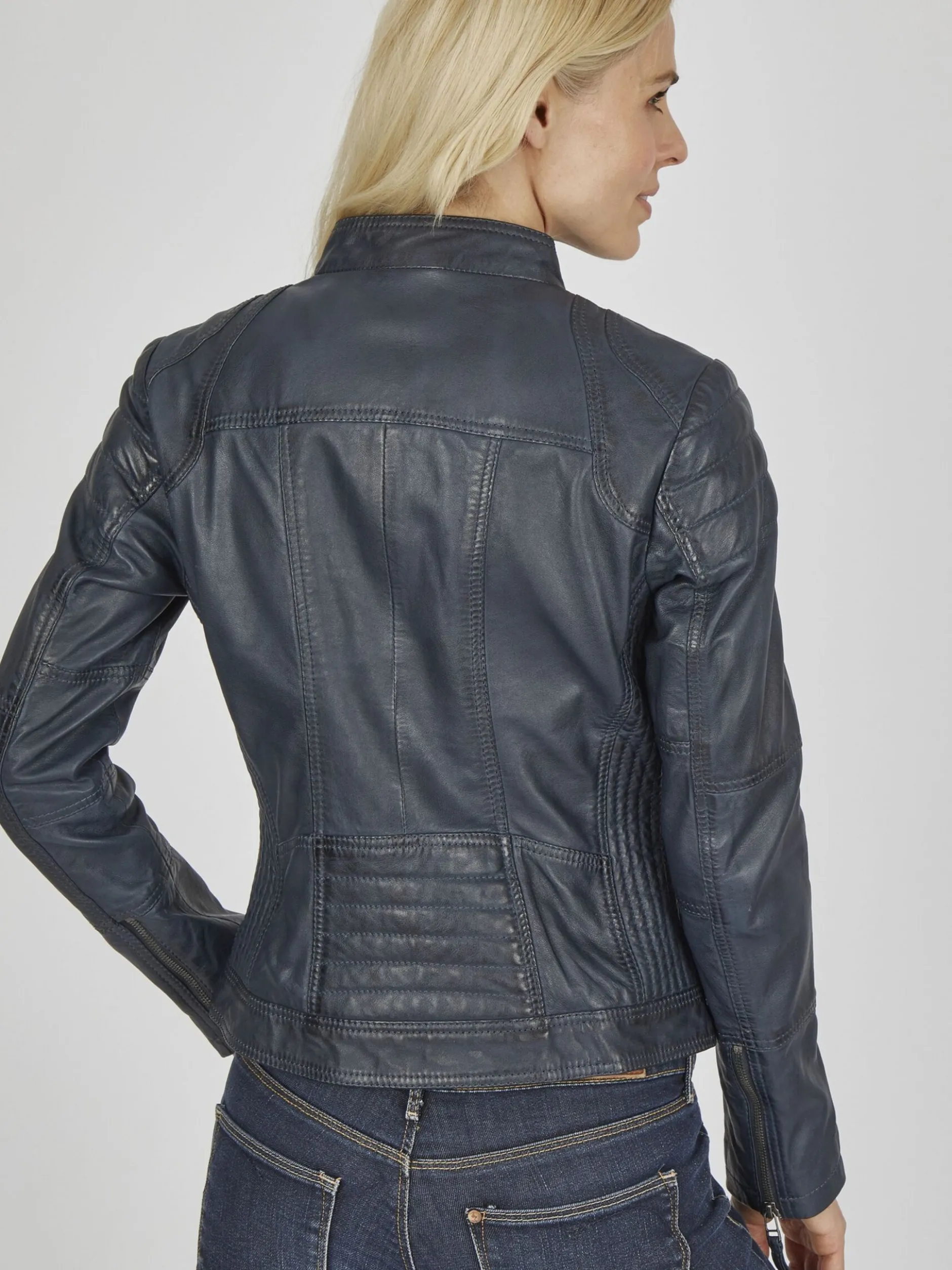7 eleven Damen Lederjacke - SEVIGNI in blau