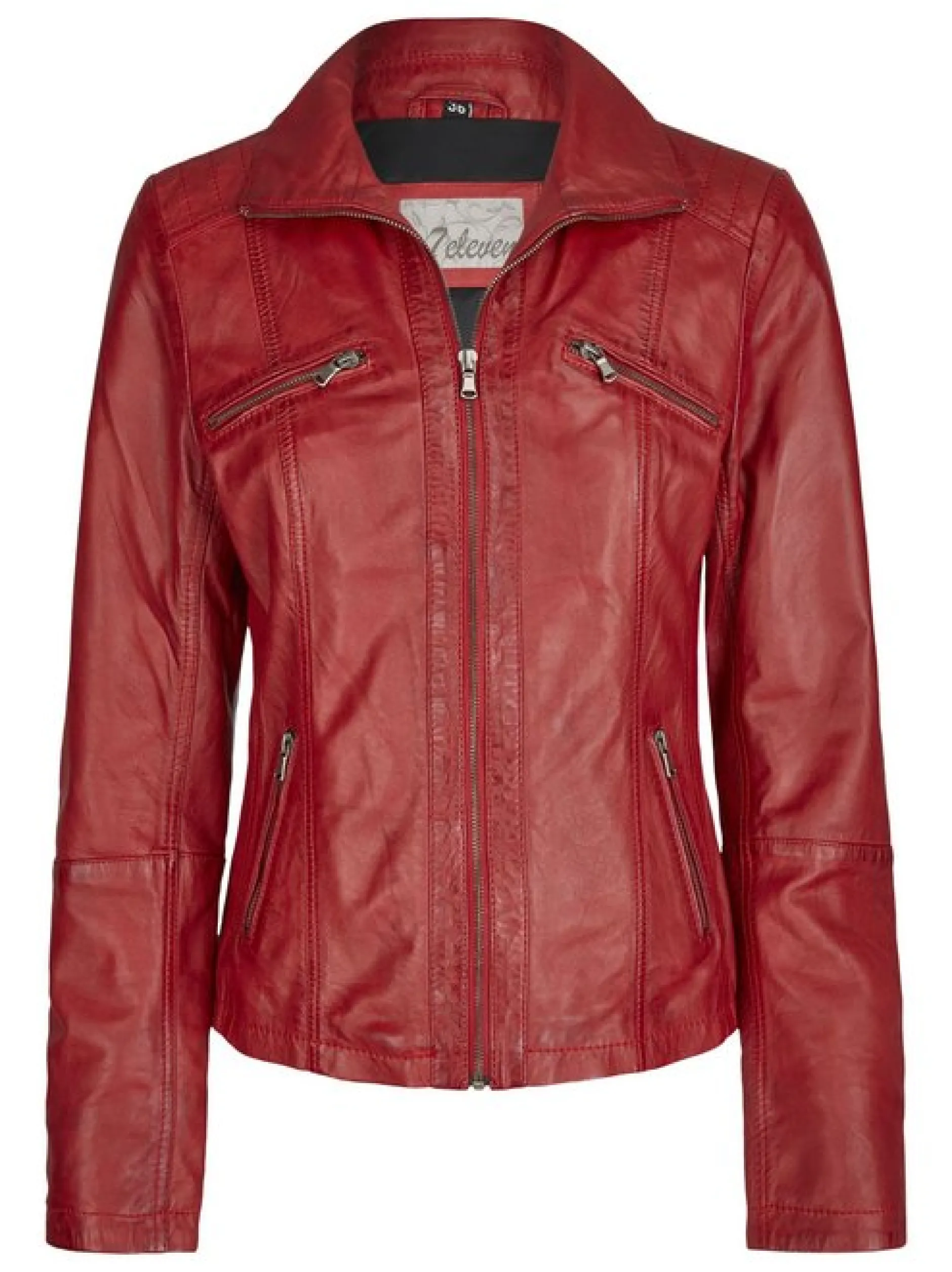 7 eleven Damen Lederjacke - SEVINCA in rot