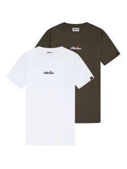ellesse Herren T-Shirt 2er Pack in weiß - Ärmel: kurzarm