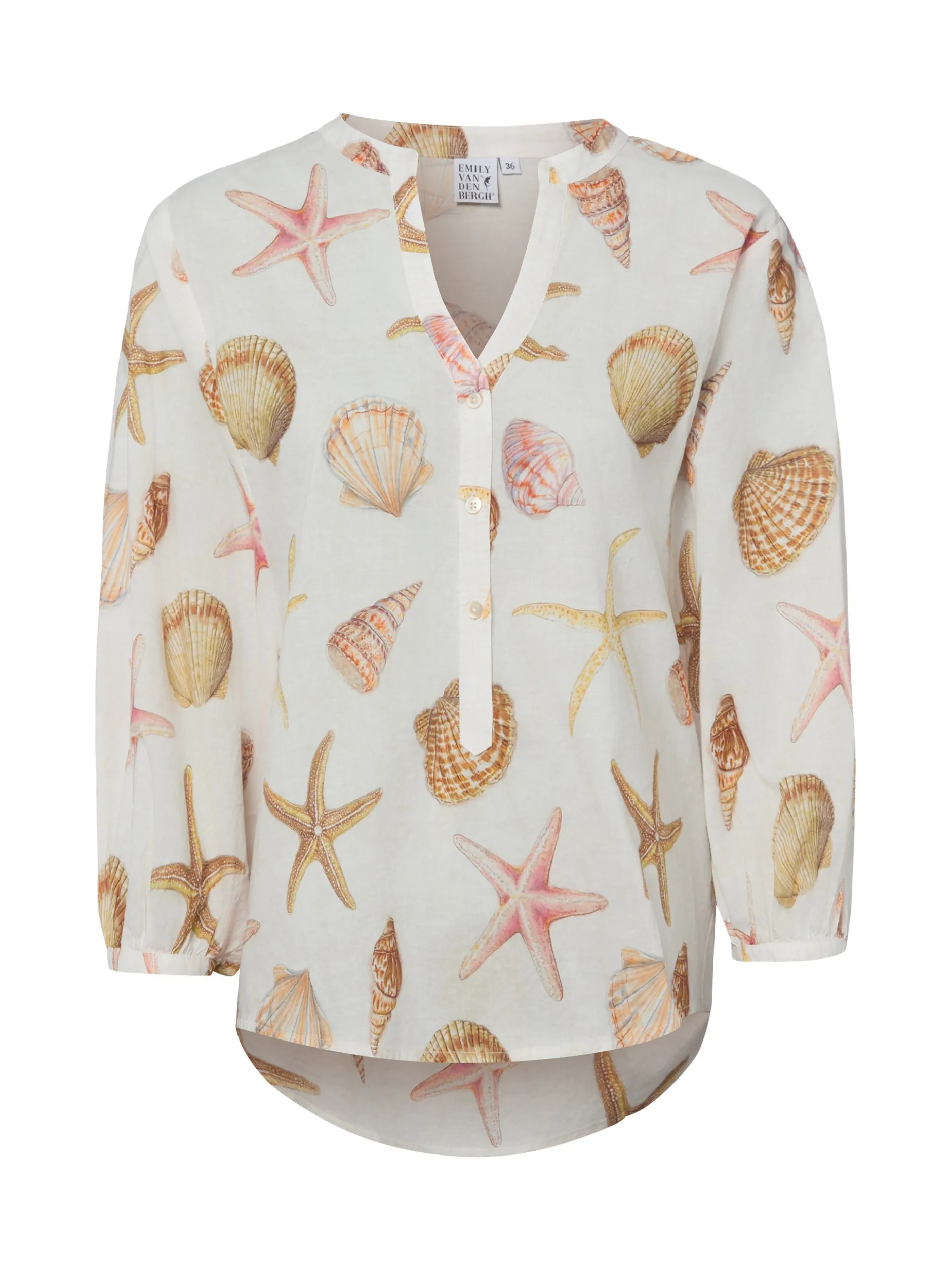 Emily van den Bergh Damen Bluse in sand mehrfarbig