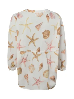 Emily van den Bergh Damen Bluse in sand mehrfarbig