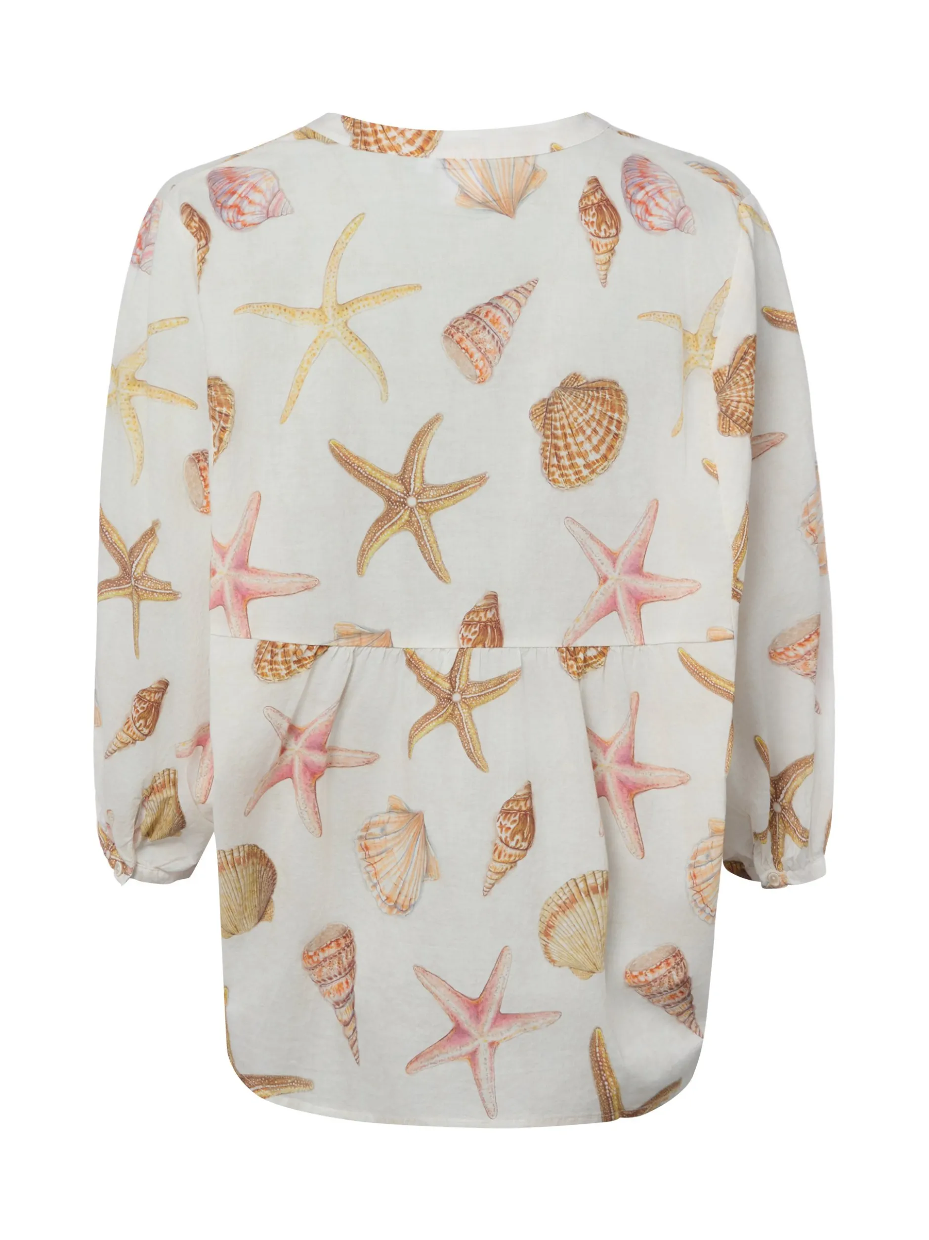 Emily van den Bergh Damen Bluse in sand mehrfarbig
