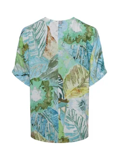 Emily van den Bergh Damen Blusenshirt in türkis mehrfarbig