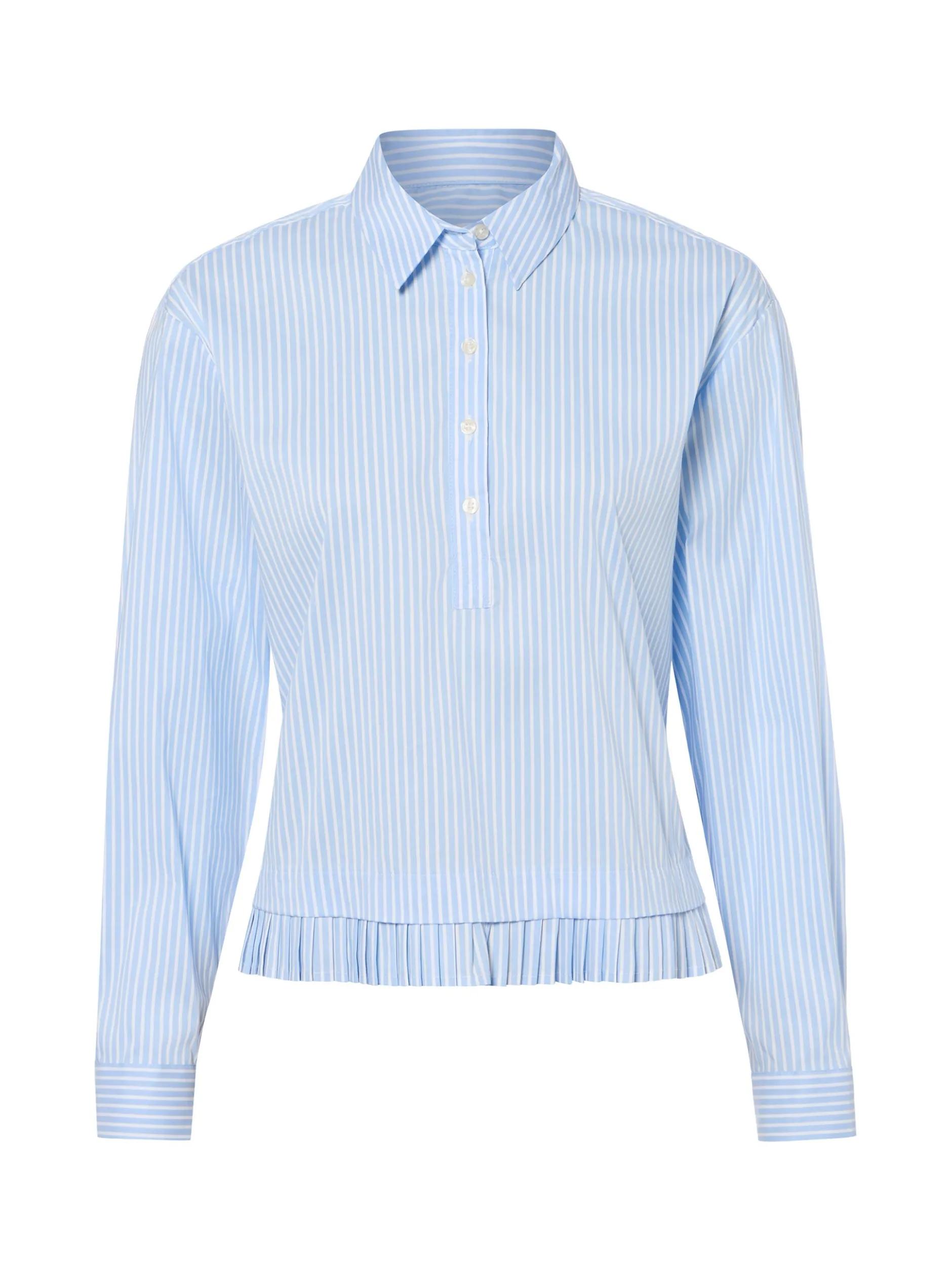 Emily van den Bergh Damen Hemdblused in hellblau weiß