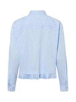 Emily van den Bergh Damen Hemdblused in hellblau weiß