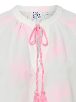 Emily van den Bergh Damen Tunikabluse in weiß pink
