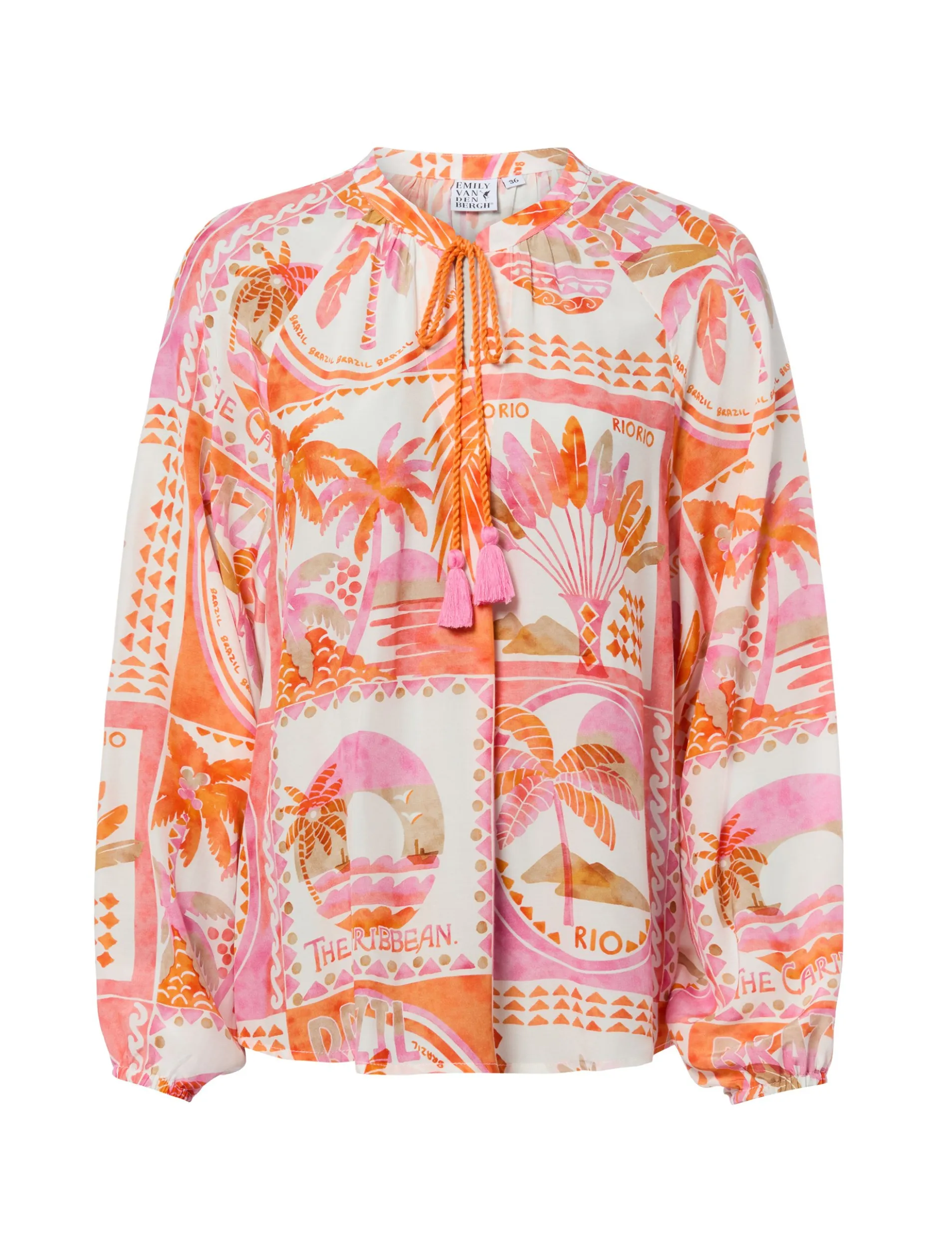 Emily van den Bergh Damen Tunikabluse in orange pink
