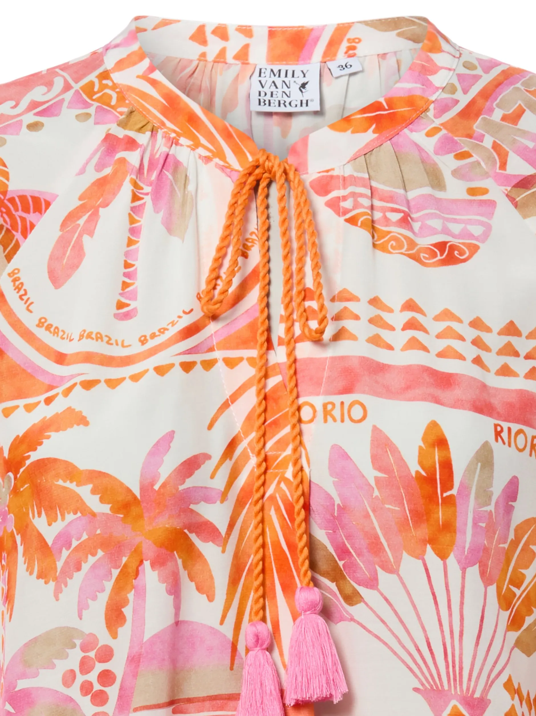 Emily van den Bergh Damen Tunikabluse in orange pink