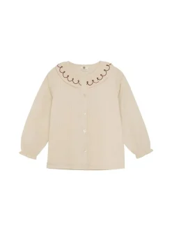En Fant Mädchen Langarmbluse in beige