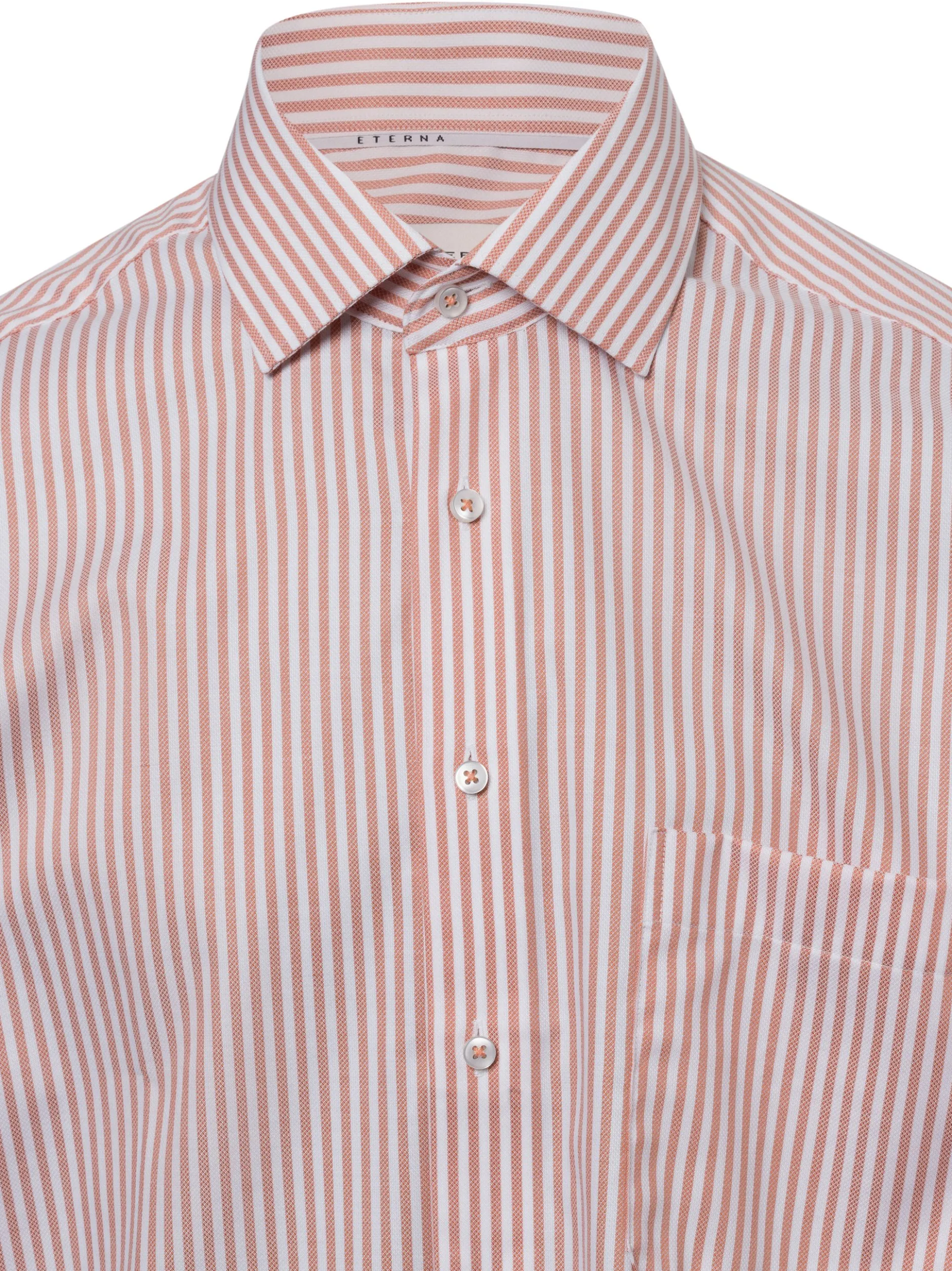 Eterna Comfort Fit Herren Businesshemd - Bügelfrei in orange weiß