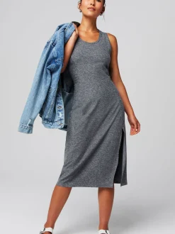 Fabletics Damen Kleid in grau - Ausschnitt: U-Boot