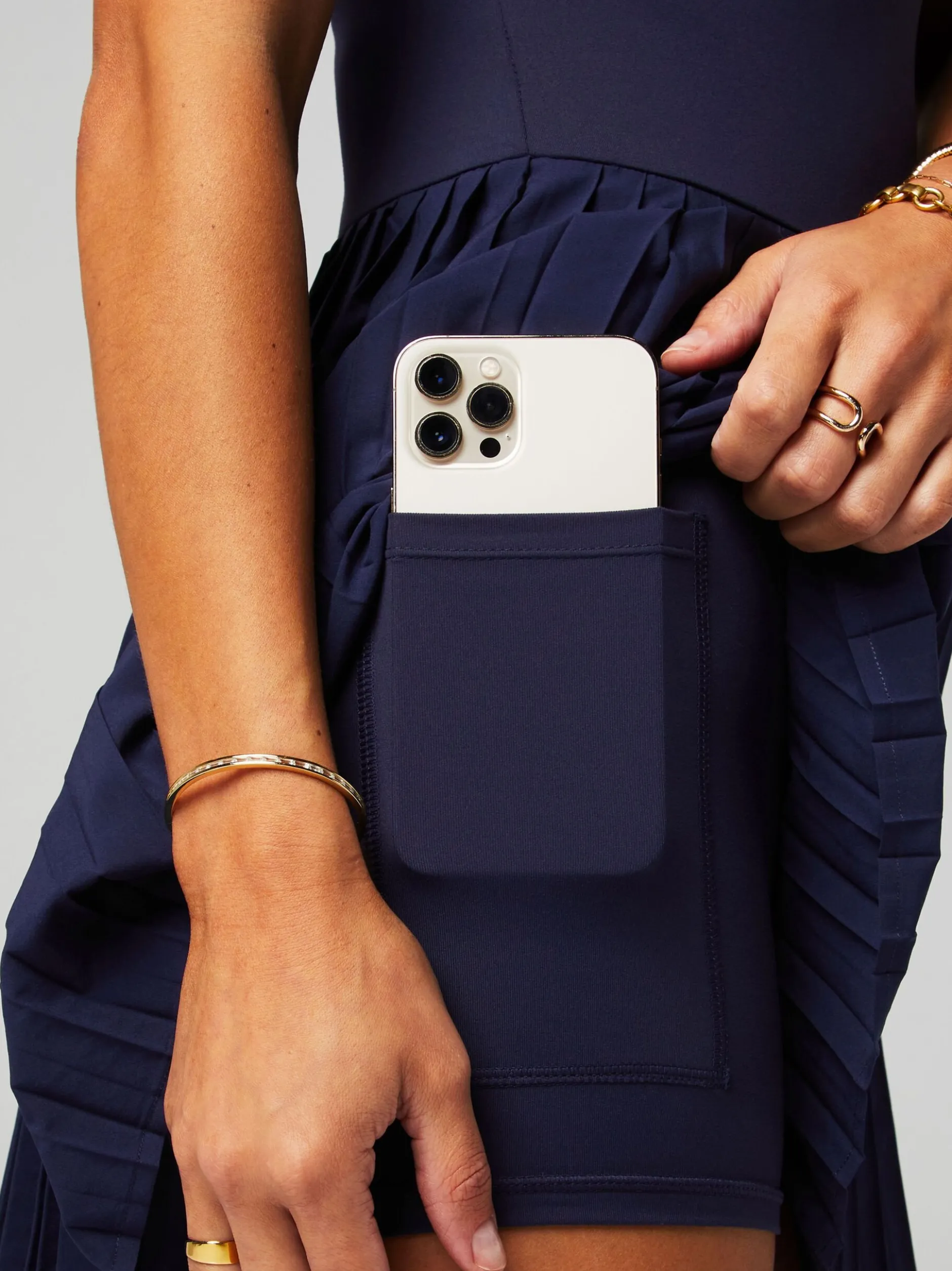 Fabletics Damen Sport-Kleid in marine - Länge: kurz