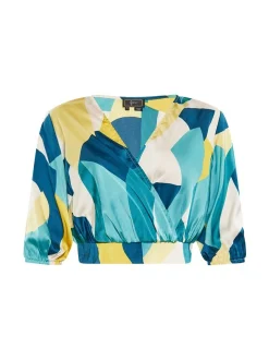 Faina Damen Bluse in mehrfarbig - Ausschnitt: Envelope
