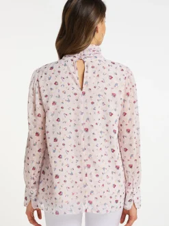 Faina Damen Blusentop langarm in rosa
