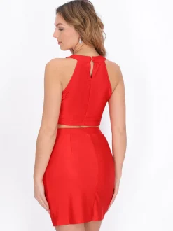 Faina Damen Crop Top in rot