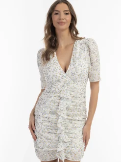 Faina Damen Drapiertes Kleid in mehrfarbig