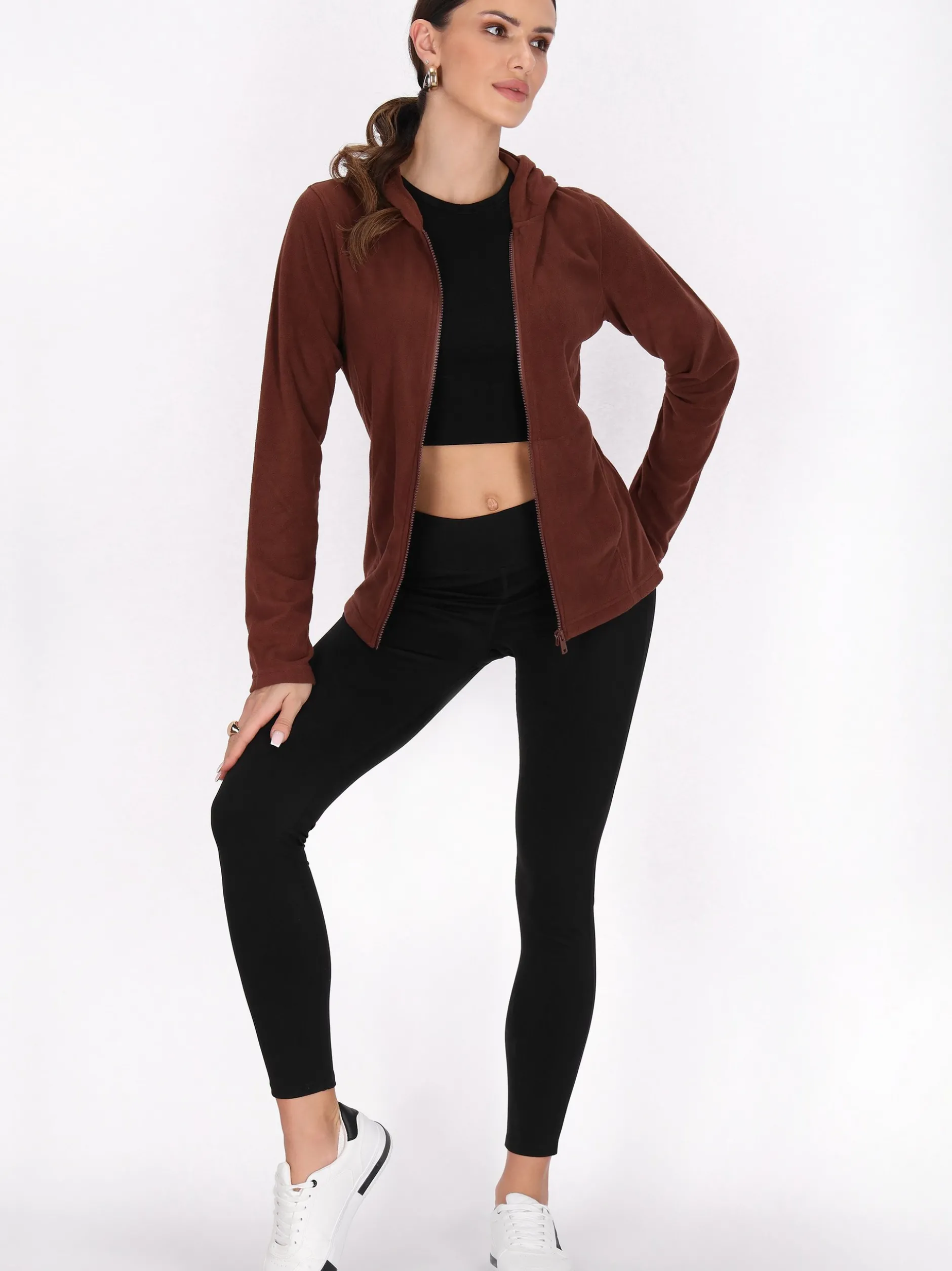 Faina Damen Fleecejacke in braun