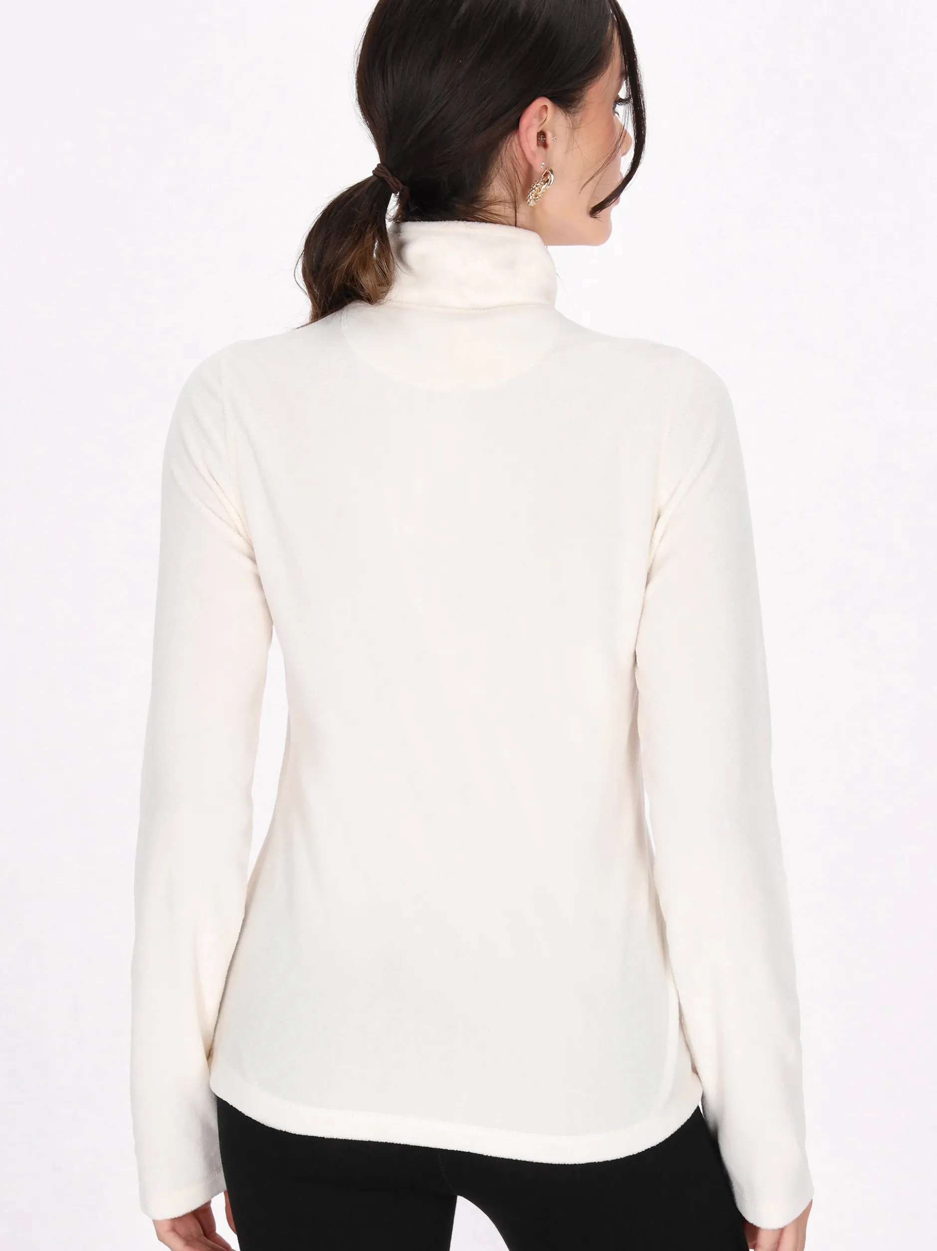 Faina Damen Fleecepullover in weiß