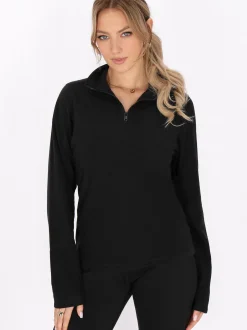 Faina Damen Fleecepullover in schwarz