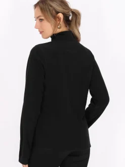 Faina Damen Fleecepullover in schwarz