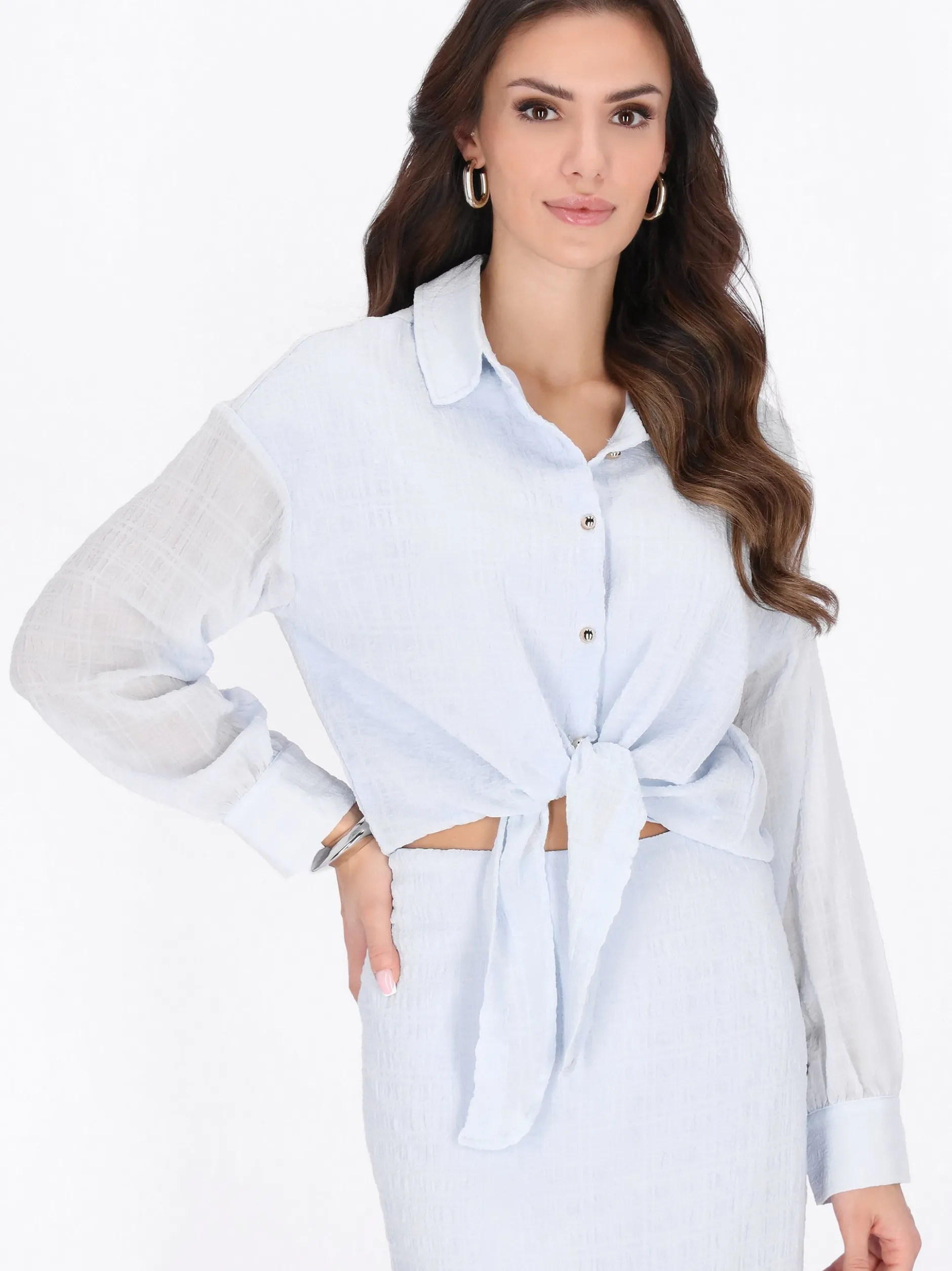 Faina Damen Hemdbluse in blau