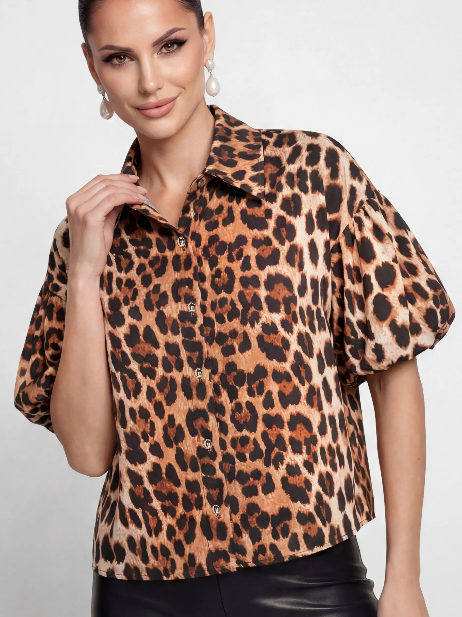 Faina Damen Hemdbluse in braun