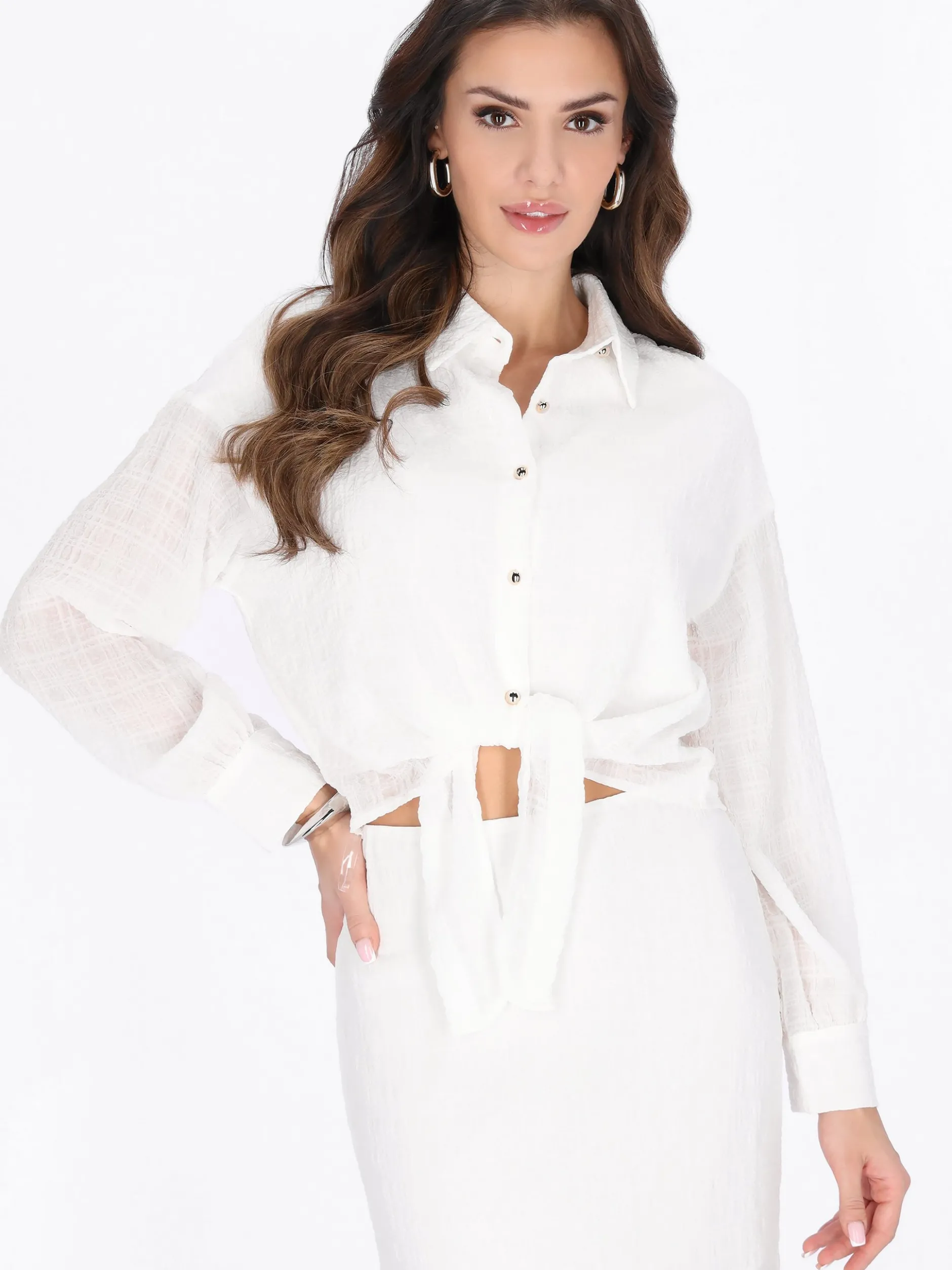 Faina Damen Hemdbluse in weiß