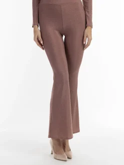 Faina Damen Jersey-Hose mit Glanzgarn in altrosa