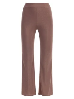 Faina Damen Jersey-Hose mit Glanzgarn in altrosa