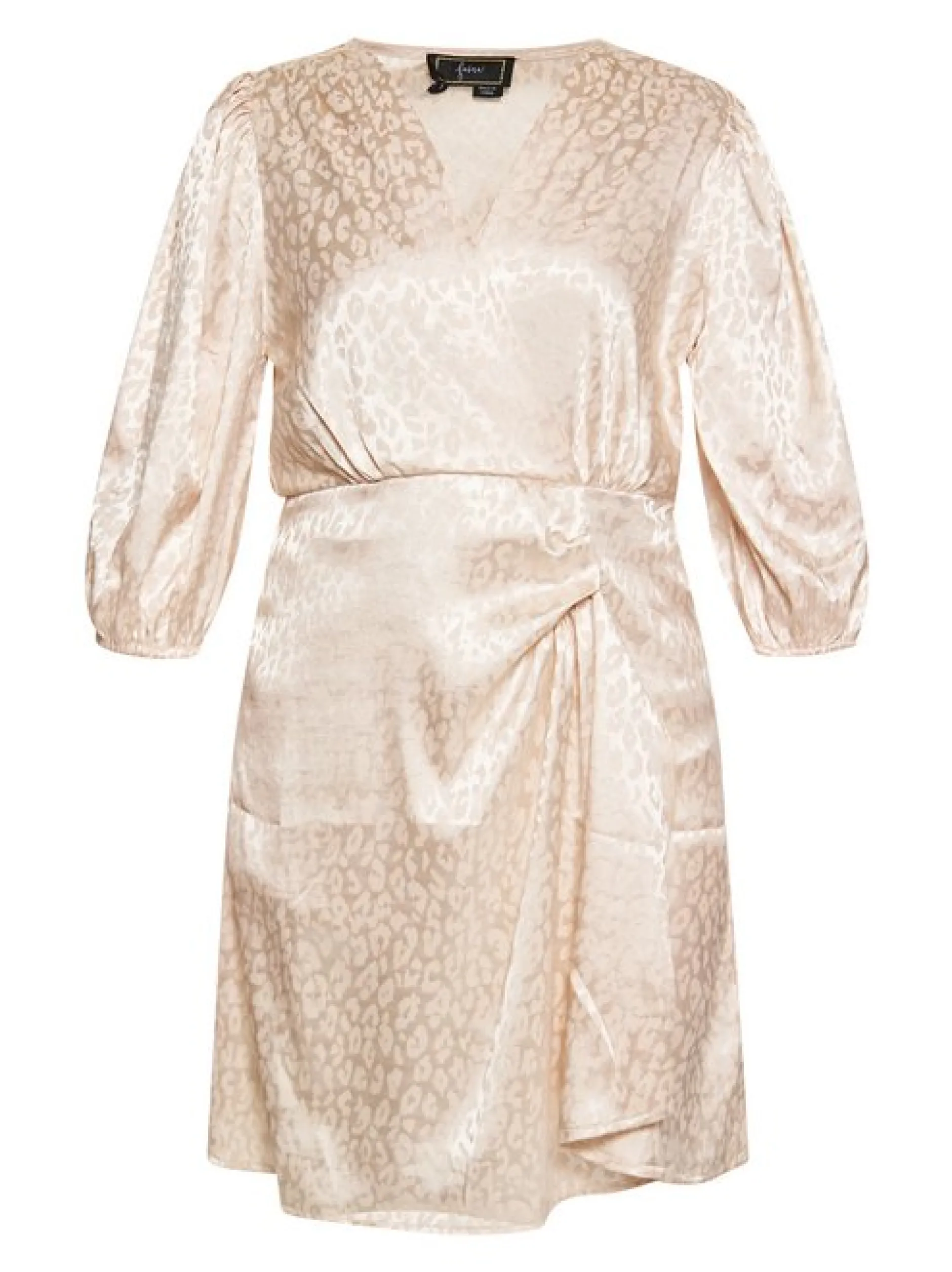 Faina Damen Kleid in beige - Ausschnitt: V-Ausschnitt