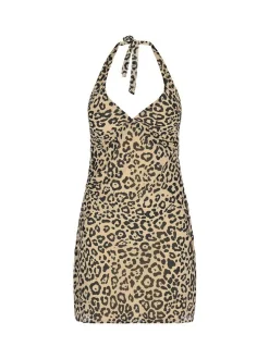 Faina Damen Kleid in beige - Länge: mittel