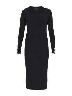 Faina Damen Kleid in blau - Ausschnitt: Rundhals