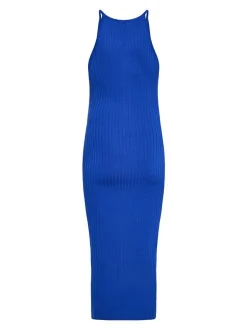 Faina Damen Kleid in blau - Ausschnitt: Rundhals
