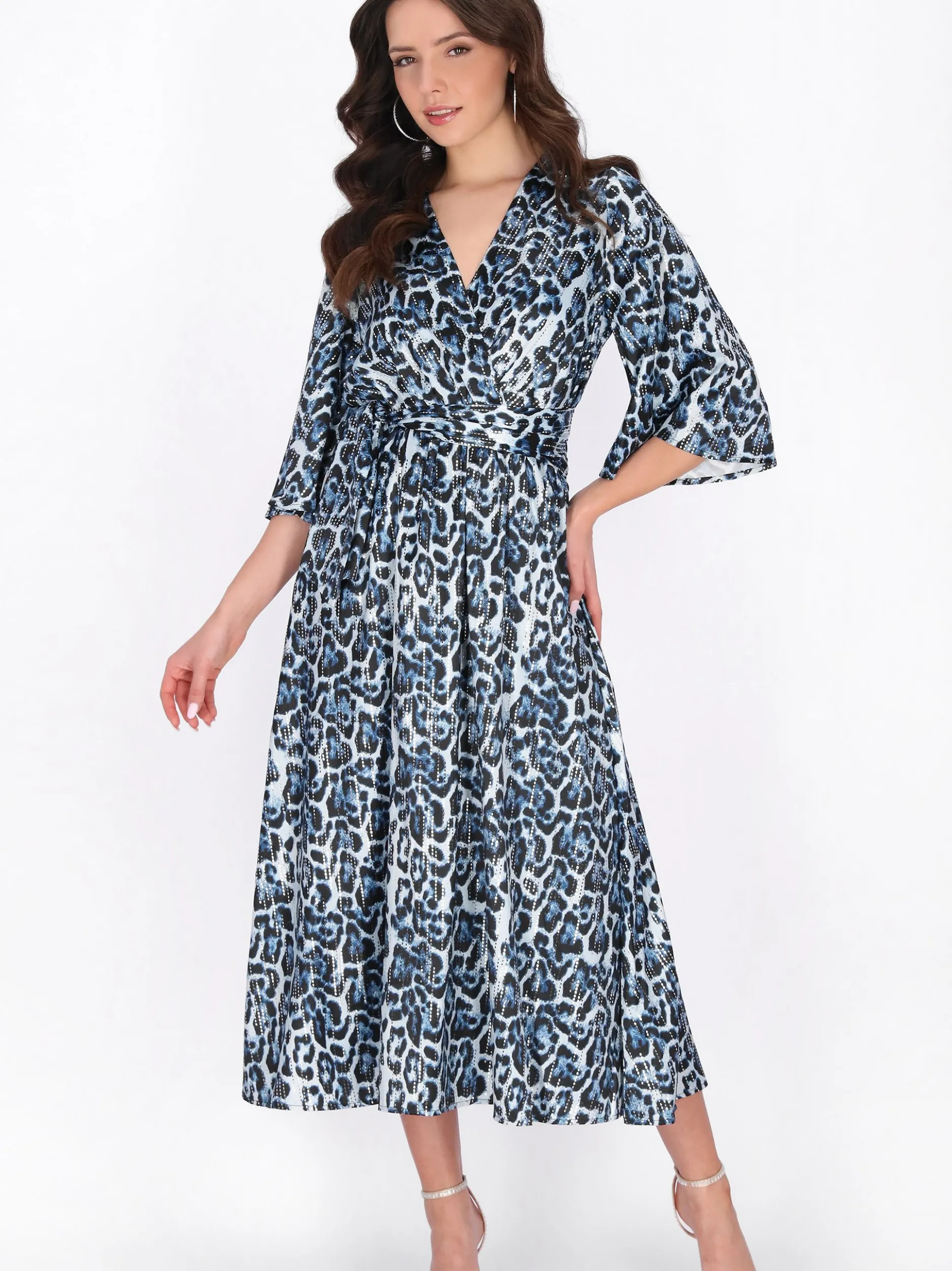 Faina Damen Kleid in blau - Länge: mittel