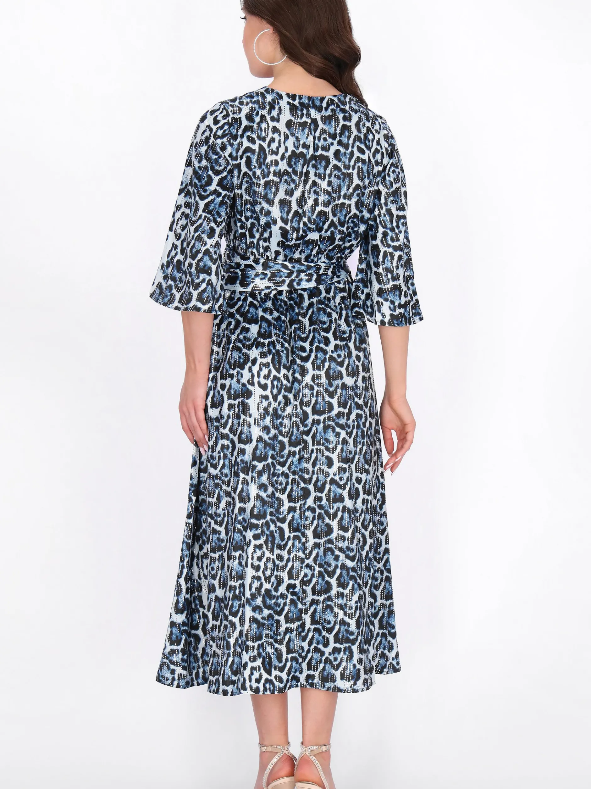 Faina Damen Kleid in blau - Länge: mittel